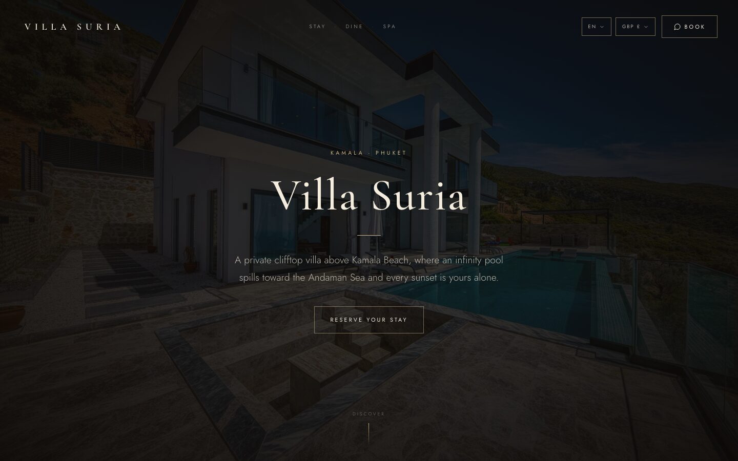 Villa Suria — a luxury villa website built by Pondova